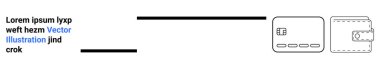 Kredi kartı, çip, dikişli deri cüzdan, yer tutucu lorem ipsum mesajı. Bankacılık, finans, alışveriş, e-ticaret, çevrimiçi ödeme güvenli işlemler ve kişisel finans için ideal. İniş sayfası