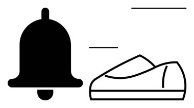 Zil simgesi, koşan bir ayakkabının yanında tetikte olmayı ve hazır olmayı simgeliyor. Fitness, motivasyon, verimlilik, dakiklik, spor, sağlık ve zaman yönetimi temaları için idealdir. Satır metaforu