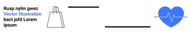 Kol simgesinin yanında kalp EKG çizgisi sembolü olan alışveriş torbası, yatay çizgiler ve metin tutucu ile ayrılmış. Pazarlama, e-ticaret, sağlık, perakende promosyonlar, yaşam tarzı için ideal