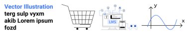 Alışveriş arabası simgesi, monitörde LMS arayüzü ve eğitim sembollü mobil cihaz, veri eğilimlerini gösteren grafik. E-ticaret, eğitim, veri analizi, çevrimiçi öğrenme ve ticaret için ideal
