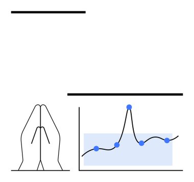 Dua eden eller, dalgalı bir grafiğin yanında analitik ve maneviyat arasındaki uyumu sembolize eder. İş ahlakı, farkındalık, veri bilimi, maneviyat, denge, büyüme, içgözlem için idealdir. Çizgi