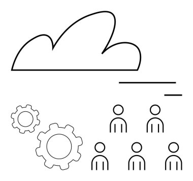 İki vitesli ve altı kişilik bir bulut. Bulut hesaplama, takım çalışması, entegrasyon, dijital dönüşüm, yenilik, işbirliği, teknoloji için ideal. Satır metaforu