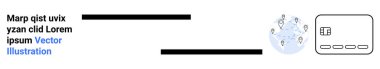 Konum lobutları çizgilerle birbirine bağlı mavi küre, bağlantı gösteren bilgisayar arayüzü, lorem ipsum metni. Teknoloji, küresel iletişim, ağ oluşturma, dijital güvenlik ve internet için ideal