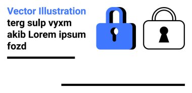 İki asma kilit, biri mavi, biri siyah, güvenlik ve mahremiyeti simgeliyor. Siber güvenlik, veri koruması, çevrimiçi güvenlik, güvenli iletişim, dijital güven, bilgi güvenliği için ideal