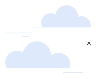 Yukarı bakan siyah bir okun yanında iki tane yumuşak mavi bulut. Büyüme, ilerleme, arzu, başarı, hayaller, hırs ve yükselme konuları için idealdir. Satır metaforu