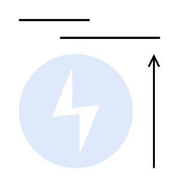 Yukarı bakan minimalist ok büyüme başarısını simgeler. Şimşek simgesi fikri enerji iletir. Yenilikçi motivasyon, ilerleme, liderlik, yön, strateji ve hırs için ideal. Çizgi