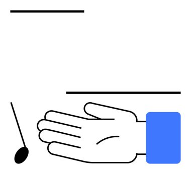 Elin iki yatay çizgiyle düşen nesneye uzanıyor. Hassasiyet, zamanlama, koordinasyon, minimalizm, karar verme, odaklanma, doğruluk için ideal. Satır metaforu