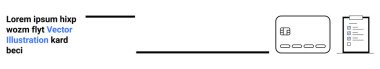 Kişisel yer tutucu metnin yanında kredi kartı ve fatura. Finans hizmetleri, bankacılık uygulamaları, dijital ödemeler, e-ticaret platformları, fatura sistemleri, fintech pazarlama ve çevrimiçi pazarlama için ideal