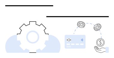 Kredi kartının yanında vites mekanizması var. Bozuk paralar eline geçiyor. Finans, dijital işlemler, otomasyon, teknoloji, fintech, iş tasarrufu için ideal. Satır metaforu