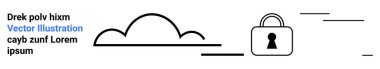 Bulut kilidi bulut güvenliğini temsil ediyor. Yanında da yer tutucu metin unsurları var. Siber güvenlik, bulut depolama, gizlilik, veri koruması, çevrimiçi güvenlik, dijital güvenlik ve İnternet için ideal