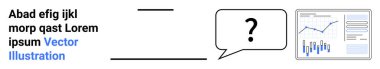 Konuşma baloncuğu çubuk ve satır çizelgelerinin yanında soru işareti içeriyor. İş analizi, veri temsili, sorun çözme, analitik, piyasa araştırması, iletişim ve sunumlar için ideal
