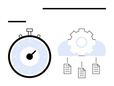 Kronometre teçhizatı bulut belgeleri. Üretkenlik, otomasyon, zaman yönetimi, bulut depolama, dijital dönüşüm, verimlilik, iş akışı optimizasyonu için ideal. Satır metaforu
