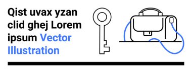 Eğri saplı ve anahtarlı ofis çantası. İş için ideal, şirket kimliği, ofis malzemeleri, güvenlik, profesyonel hizmetler, markalaşma, web tasarımı. İniş sayfası