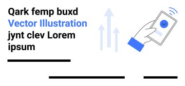 Elinde işaret işareti olan bir telefon, büyümeyi ve başarıyı gösteren üç ok var. İş, teknoloji, güvenlik, finans, mobil uygulamalar, yenilik ve ilerleme için idealdir. İniş sayfası