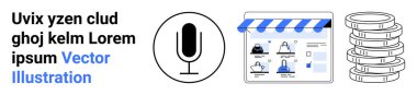 E-ticaret sitesi, mağaza önü, mikrofon sembolü ve bozuk para yığını. Dijital pazarlama, çevrimiçi alışveriş, mağaza kurulumu, podcast, finans tasarrufu ve ecommerce temaları için ideal. İniş sayfası