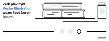 Yığınlanmış kitaplar, bir su şişesi, yatay çizgiler ve minimalist tarzda dairesel elementler. Eğitim, öğrenme, okuma, öğrenme, modern tasarım, basitlik, temiz planlar için idealdir. İniş sayfası