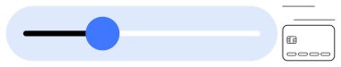 Kaydırıcı kontrol, mavi saplı, küçük bir kredi kartı simgesine bitişik. UI tasarımı, mobil uygulamalar, ödeme sistemleri, fintech, web geliştirme, finans uygulamaları, arayüz için ideal