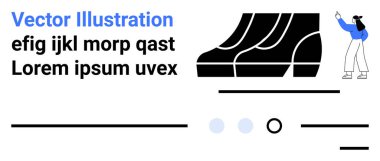Soyut ayakkabı grafiği, mavi çizgili karikatür sanatçısı, yatay çizgiler, sahte metin. Sanat portföyleri, tasarım vitrinleri, yaratıcı bloglar, moda siteleri, eğitim içeriği, dijital pazarlama için ideal
