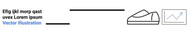 Grafik çizgileri, minimal metin, modern ayakkabı çizgisi, büyüme çizelgesi simgesi. Ticari büyüme, analitik, satış performansı, modern tasarım, minimalist tarz, pazarlama stratejileri için idealdir. İniş sayfası