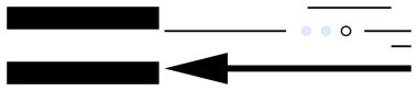 Sağı gösteren yatay siyah ok, solda dikdörtgen, üç nokta, daire ve minimalist çizgiler. Sunumlar, navigasyon, yön, basitlik, modern tasarım, grafik tasarım kavramları için ideal