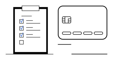 Panoda kredi kartının yanında mavi işaretli kontrol listesi var. Üretkenlik, finans, yapılacaklar listesi, planlama, kişisel organizasyon, görev yönetimi, iş verimliliği için ideal. Satır metaforu