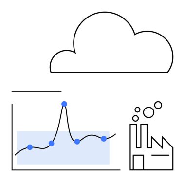 Bulut veri tablosu fabrikası sanayideki dijital eğilimleri sembolize ediyor. Yenilik teknolojisi, veri analizi, sektör 4.0, bulut hesaplama, çevresel etki, verimlilik için ideal. Satır metaforu