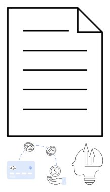 Finansal belge, kredi kartı ile el ele tutuşma parası arasında para değişimi, başı büyüme oklarıyla dolu. Finans, ekonomi, yatırım, bankacılık, iş stratejisi, para politikası için ideal