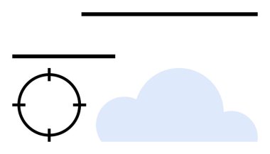 Bulutun yanında iki paralel çizgi var. Hava tahminleri, hedef belirleme, meteoroloji, odaklanma, hava trafik kontrolü, navigasyon hassas konular için idealdir. Satır metaforu
