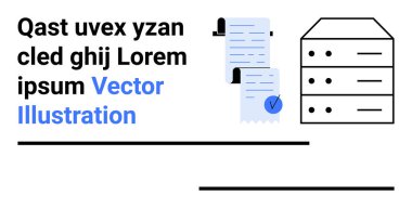 Metin blokları, mavi detaylı belgeler ve sunucu rafları. İş, veri depolama, teknoloji, bulut hesaplama, veritabanı yönetimi, bilişim çözümleri, dijital pazarlama için ideal. İniş sayfası