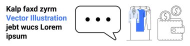 İletişim için üç noktalı konuşma balonu, moda için gardırop, para için cüzdan. İş sunumları, e-ticaret siteleri, bloglar, mali raporlar, sosyal medya için ideal