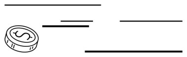 Maaş çeki tasarımı, çizgiler ve dolar işareti olan bir bozuk para. Finansal temalar, maaş bordroları, bankacılık, işlemler, gelir, ücretler, bütçe ve muhasebe için ideal. Satır metaforu