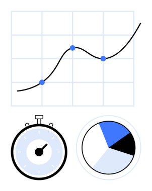 Nesneler arasında grafik kronometresi, pasta grafiği var. İş analizi, performans takibi, zaman yönetimi, veri görselleştirme, stratejik planlama, piyasa araştırması için ideal. Satır metaforu