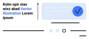 Bir kutunun içindeki mavi işaret, yukarı doğru ok, çeşitli çizgiler ve şekiller. Web tasarımı için ideal, kullanıcı arayüzü, UXUI, modern tasarım, teknolojiyle ilgili siteler, temiz düzen, minimalist estetik. İniş