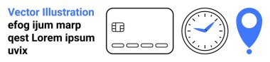 Mavi elli saat, minimalist kredi kartı özeti, mavi lokasyon şifresi. İş sunumları, zaman yönetimi, finans, navigasyon, teknoloji eğitimi için ideal. İniş sayfası