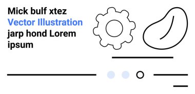 Vites simgesi, fasulye şekli, satırlar ve yer tutucu metin. Teknik kavramlar, minimalizm, teknoloji, mühendislik, tasarım planları, soyut temalar, modern sunumlar için idealdir. İniş sayfası