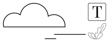 Bulut, tüy ve metin kutusu soyut satır sanatında sıralanmıştır. Temalar için idealler iletişimi, yaratıcılığı, özgürlüğü, hafifliği, teknoloji hayal gücünü basitleştirir. Soyut çizgi düz metafor