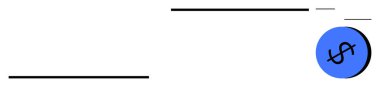 Dolar işaretli mavi daire, soyut minimalist bir dizaynda siyah kesişen çizgiler. Finans, iş büyümesi, ekonomik eğilimler, yatırım, döviz kuru, zenginlik yönetimi, bütçe