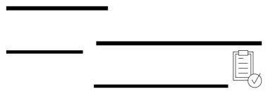 Yapılacaklar listesi ve yatay siyah çizgilerin yanında yer alan pano, organizasyon, tamamlama veya ilerlemeyi öneriyor. Üretkenlik, hedefler, planlama, başarı, iş akışı, yönetim soyut