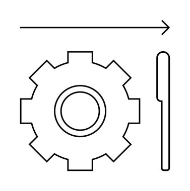Vites, yatay ok ve dikey araç ana hatları süreci, yönü ve verimliliği temsil eder. Çalışma akışı, mühendislik, otomasyon, takım çalışması işlemleri için ideal soyut çizgi