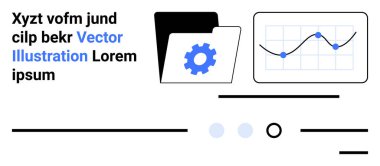 Ayarlama teçhizatlı dizin, veri noktalı satır grafiği, metin tutucu. Veri analizi, yönetim, bilgi grafikleri, iş sunumları, dijital içerik, organizasyonel araçlar, proje için ideal