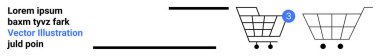 3 numaralı göstergeli alışveriş arabası, yer tutucu mesajı, siyah çizgiler. E-ticaret, satış, alışveriş, perakende, çevrimiçi mağazalar, web tasarımı, pazarlama için ideal. İniş sayfası
