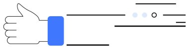 Mavi manşetli bir jest, hız çizgileri onay, momentum ve pozitifliği işaret ediyor. Geri besleme sistemleri, onay simgeleri, kullanıcı arayüzleri, sosyal medya tepkileri, başarı için ideal