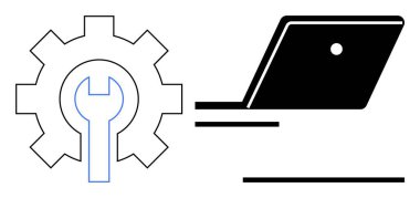 Entegre anahtar vurgulama teknolojisi, bakım, işlemler, teknik destek, yenilik, üretkenlik ve mühendislik içeren dizüstü bilgisayar ve ekipmanlar. IT hizmetleri ve iyileştirme için ideal