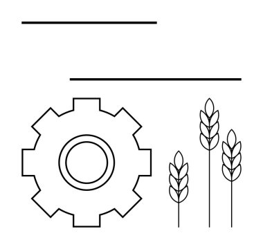 Dişliler buğday saplarıyla eşleştirildiğinde tarım endüstrisi, tarım teknolojisi ve üretim verimliliği sembolize edilir. Tarım, tarım teknolojisi, sürdürülebilirlik, yenilik ve büyüme için ideal