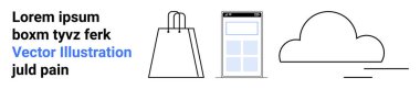 Alışveriş çantası, akıllı telefon arayüzü ve online alışverişi, mobil uygulamaları ve bulut bilgisayarını temsil eden bulut simgesi. E-ticaret, web tasarımı, dijital pazarlama, bulut hizmetleri uygulaması için ideal