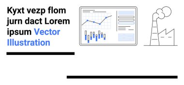 Dijital gösterge paneli, bar ve hat çizelgeleri, dumanlı fabrika, metin blokları. İş, veri analizi, çevresel etki, endüstriyel temalar, teknoloji, sunumlar ve raporlar için idealdir. İniş