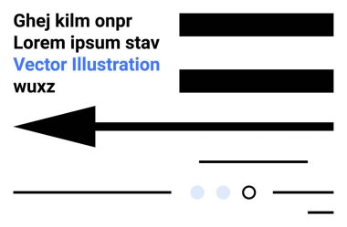 Siyah ok, çeşitli yatay çizgiler, siyah ve mavi yazı. Modern tasarım, minimalizm, navigasyon, yön, afişler, eğitim içeriği, iniş sayfası için ideal