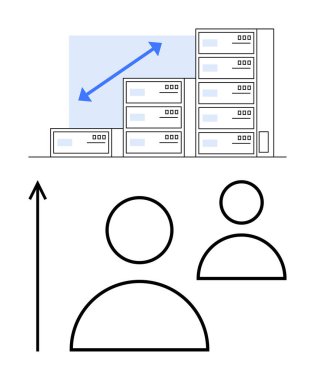 Ok şehir binaları geometrik şekiller. İş, büyüme, takım çalışması, yenilik, ilerleme, liderlik başarısı için ideal