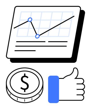 Yükselen trend, dolar parası ve finansal büyümeyi, yatırım başarısını ve olumlu sonuçları sembolize eden onay grafiği. Finans, iş, analitik, yatırım pazarlaması için ideal