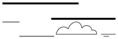 Yatay paralel çizgilerle çevrili bulut temiz, minimalist bir kompozisyon oluşturuyor. Kavramlar için ideal teknoloji, hava durumu, tasarım, denge, yaratıcılık, modernite ve soyut düz çizgi